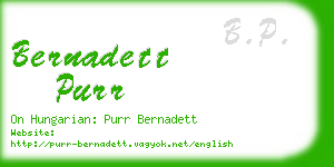 bernadett purr business card